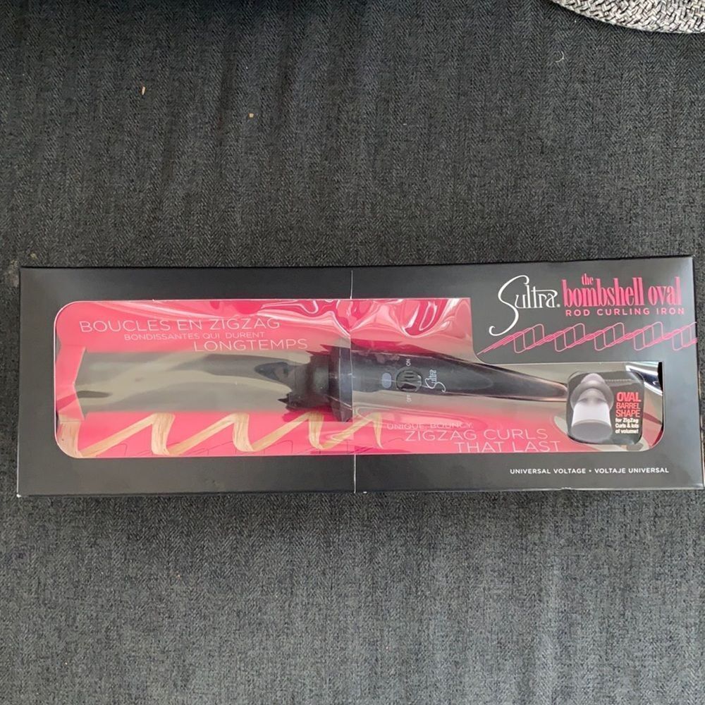 Sultra The Bombshell Rod Clipless Oval Curling Iron sealed Box W/Glove & Pad NEW